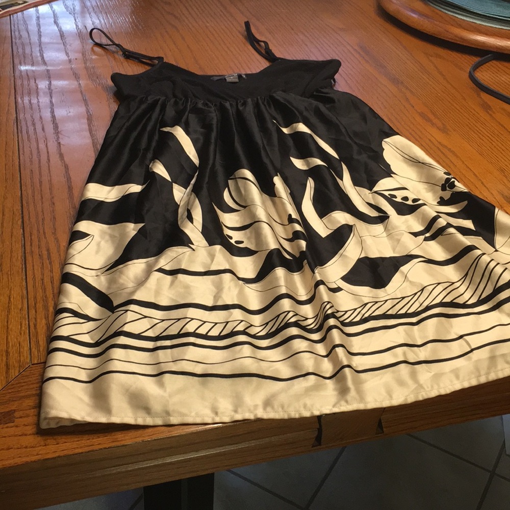 Twenty One Black and Tan silk skirt dress